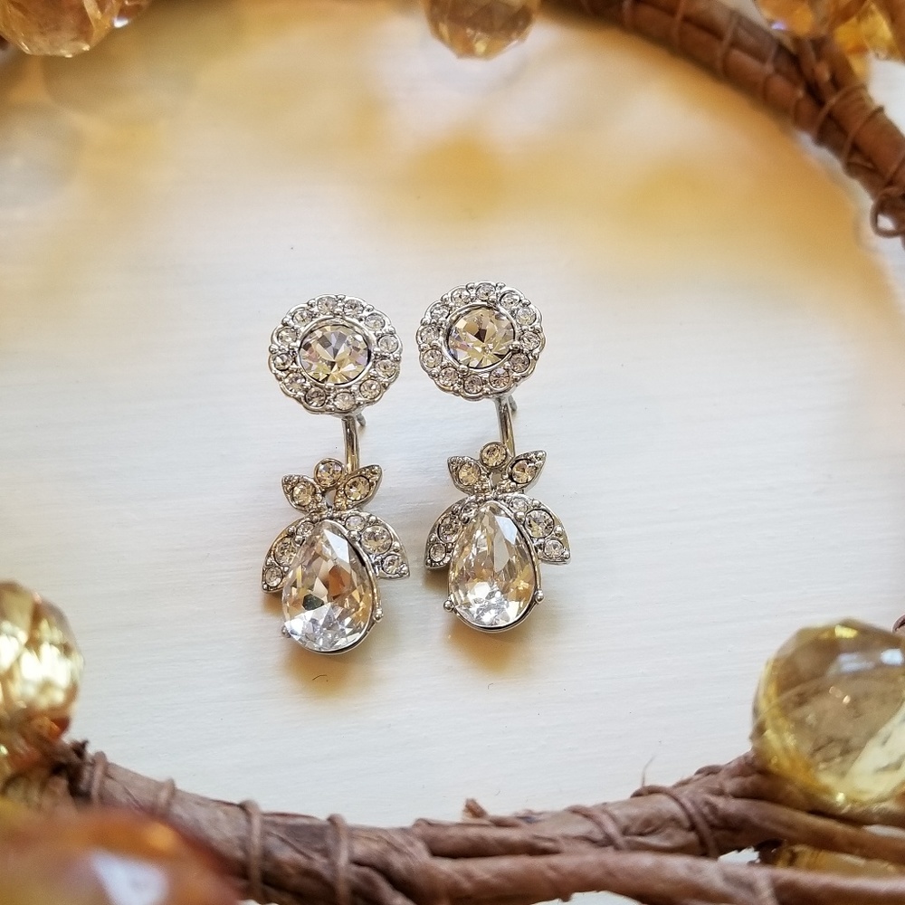 Givenchy Front & Back Crystal Drop Earrings